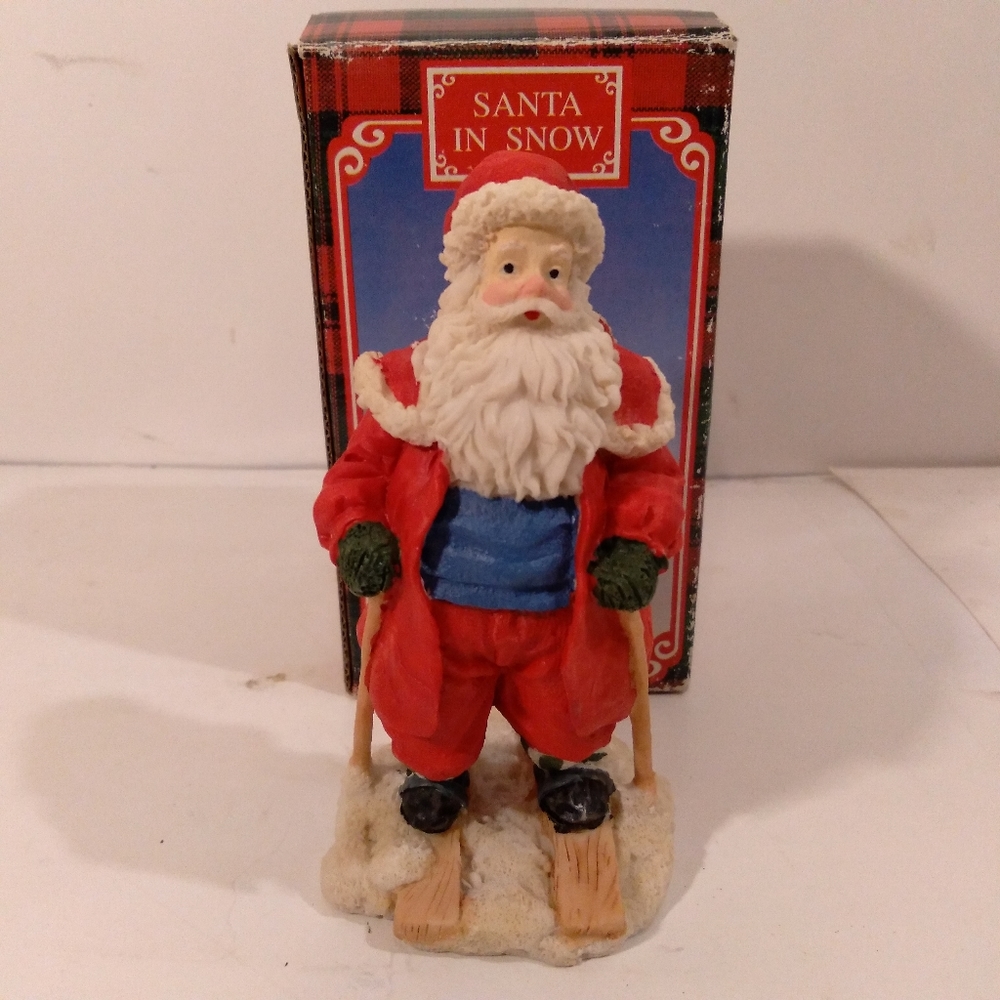 Santa in snow by trippies Inc vintage approx. 5 in tall